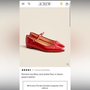 J. Crew Black Patent Leather Pointed-toe Mary Jane Flats